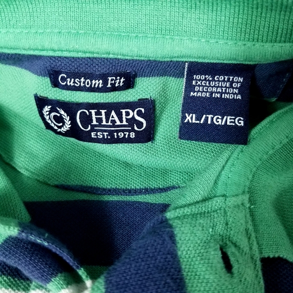 CHAPS Custom Fit Polos Men's shirts short sleeve collared size XL - Picture 3 of 6